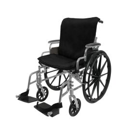 Sheepskin Wheelchair Seat & Backrest Pads (Option: Black)